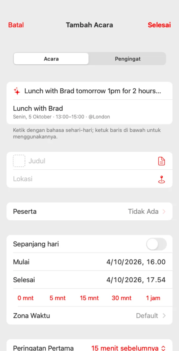 Tambah acara